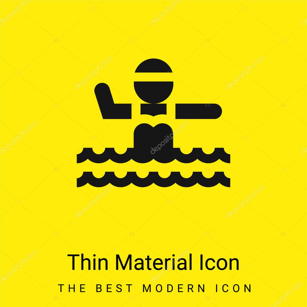 Aquagym minimal bright yellow material icon