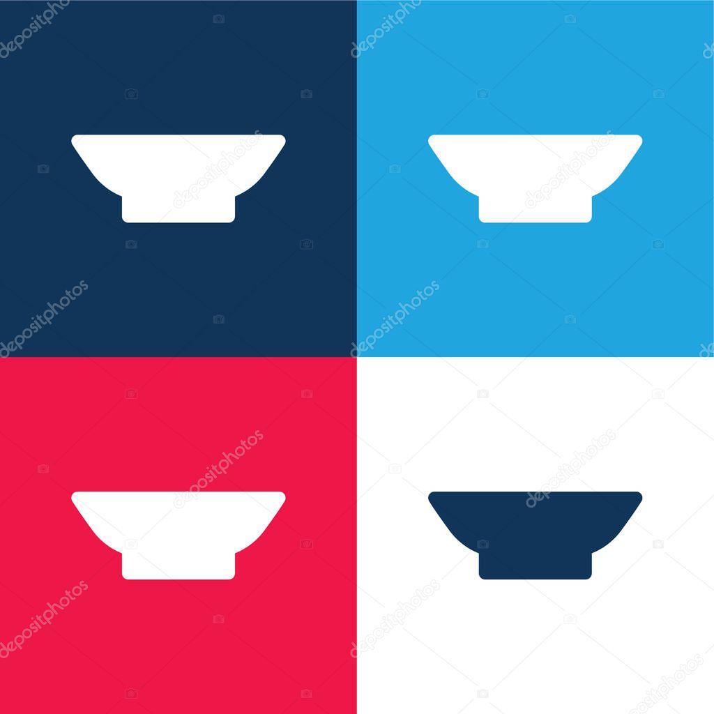 Bowl blue and red four color minimal icon set