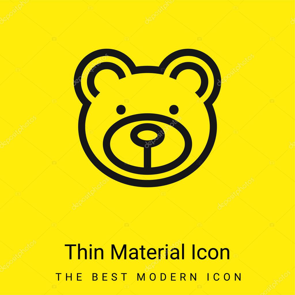 Bear Face minimal bright yellow material icon