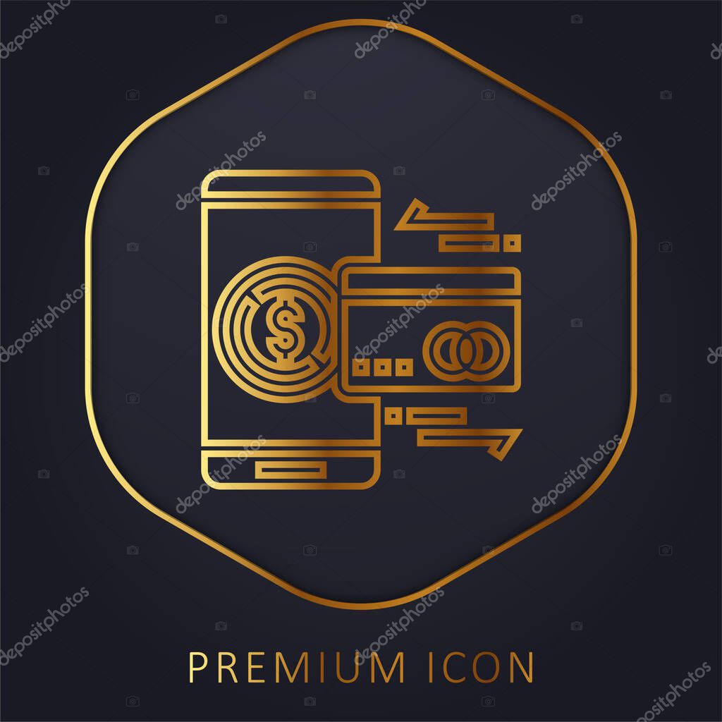 Account golden line premium logo or icon