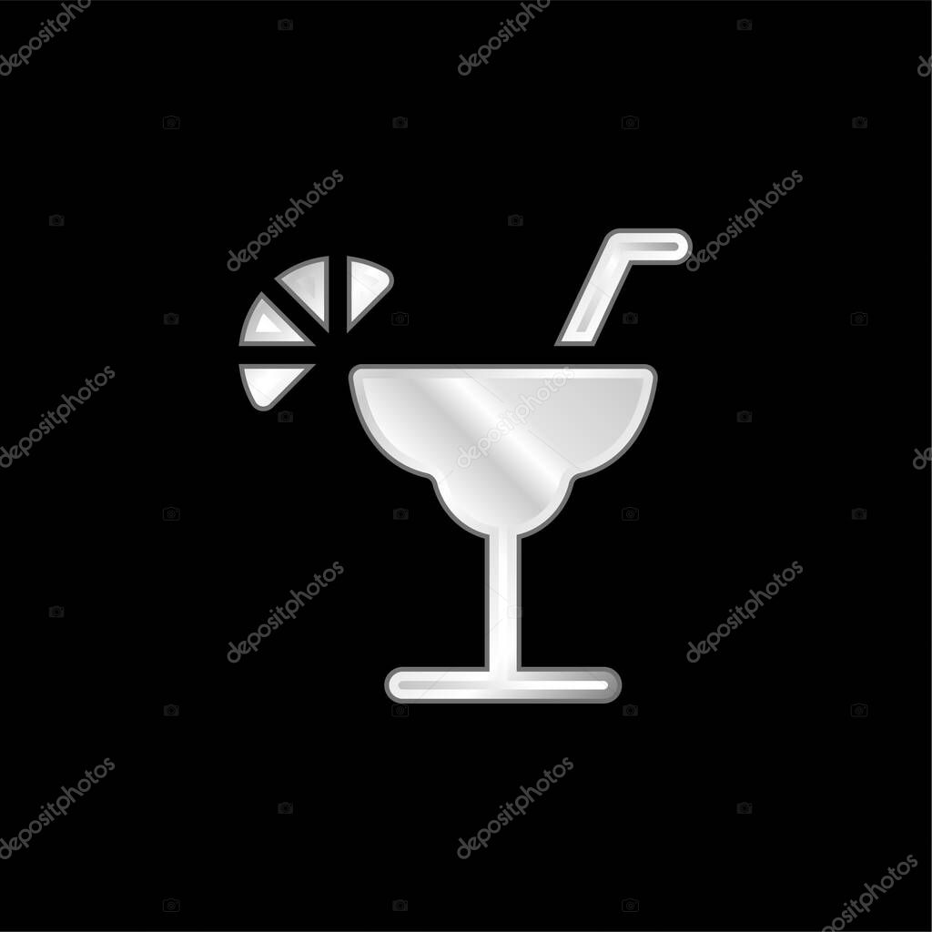 Alcohol silver plated metallic icon