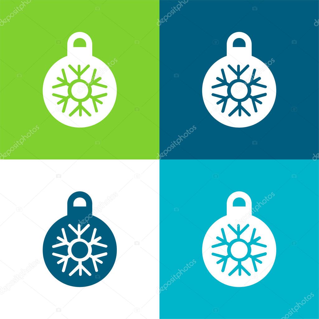 Bauble Flat four color minimal icon set
