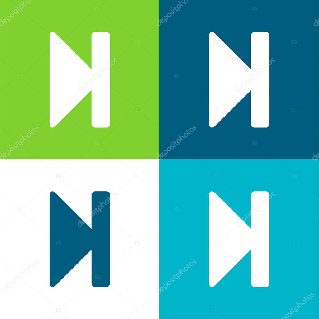 Advance Button Flat four color minimal icon set
