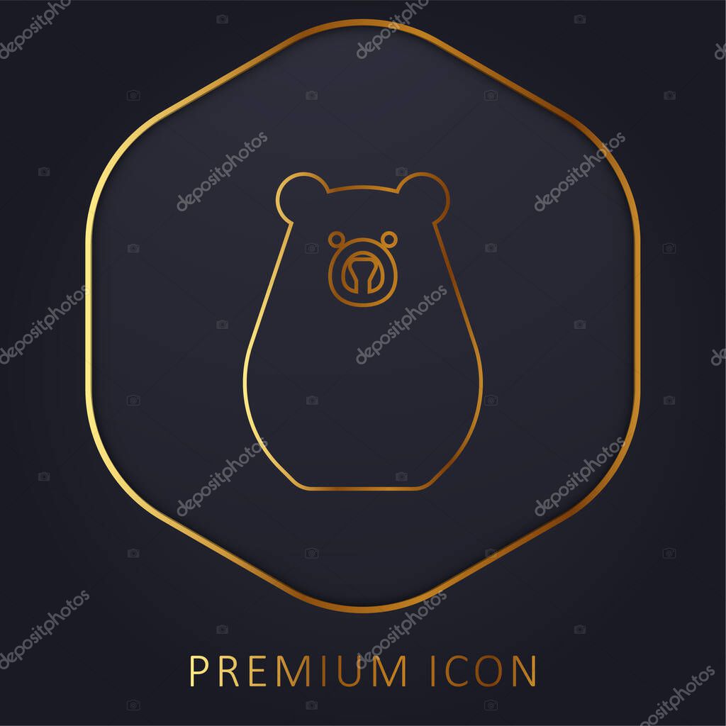 Bearbot golden line premium logo or icon