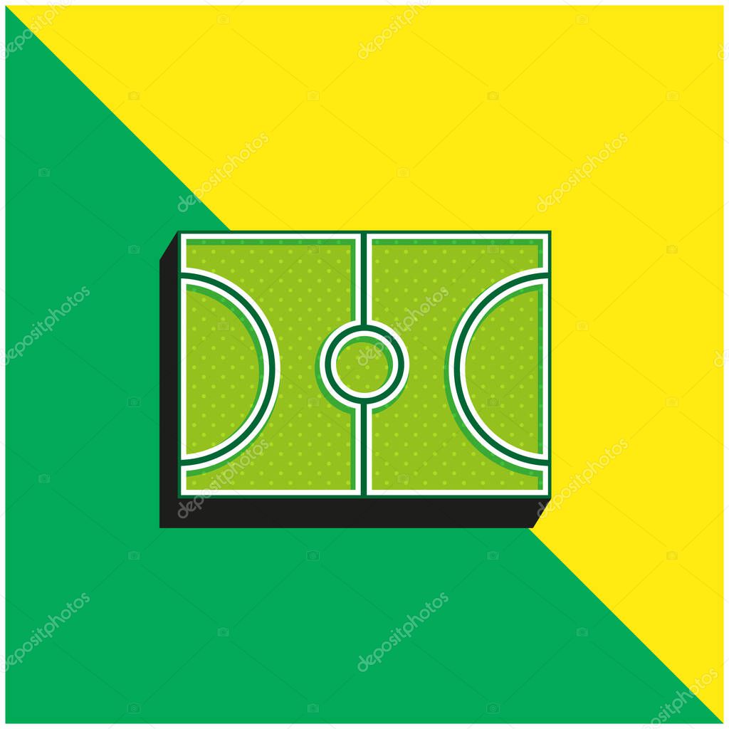 Basketball Green and yellow modern 3d vector icon logo