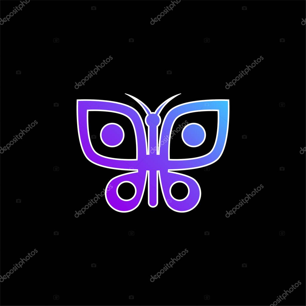 Big Butterfly blue gradient vector icon