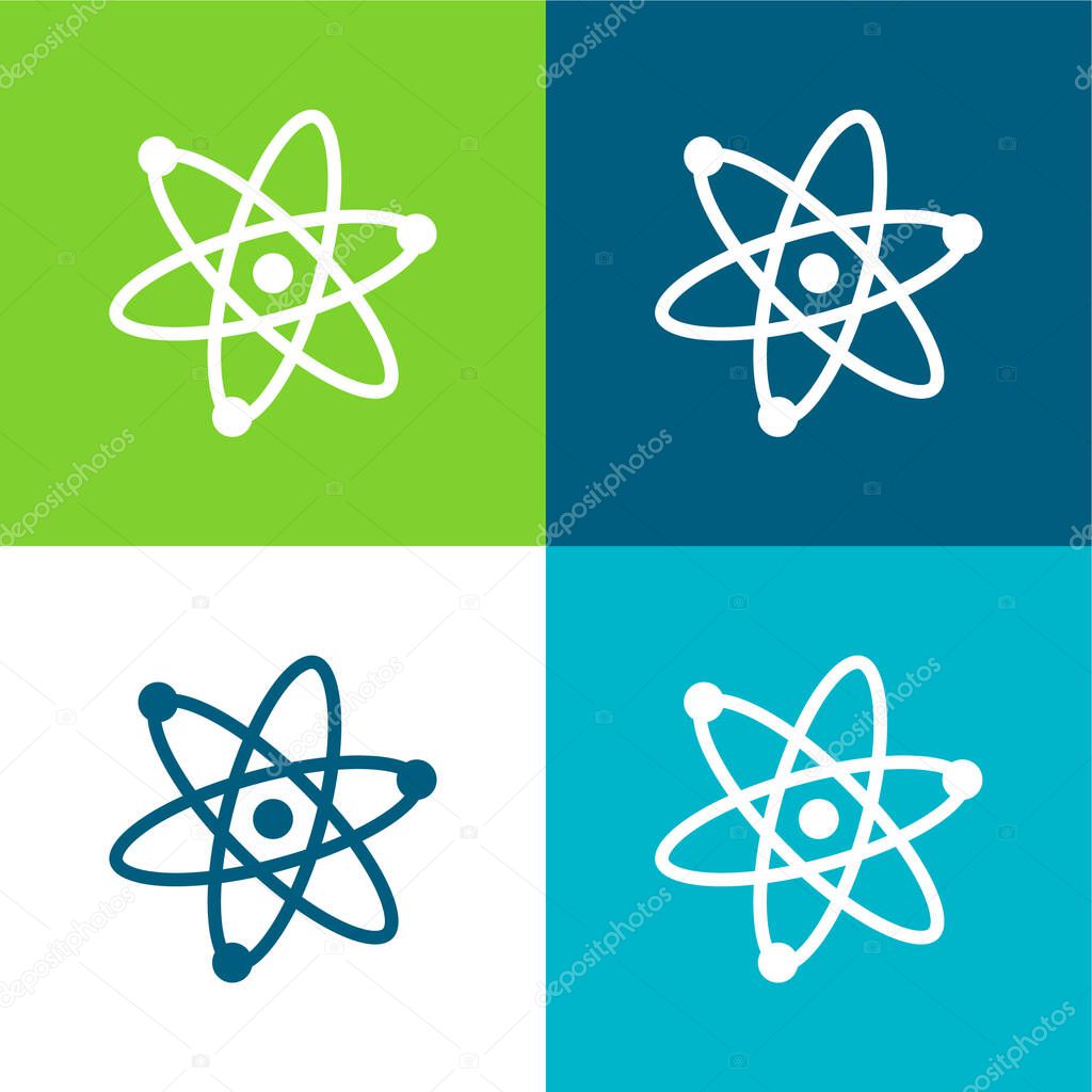 Atoms Symbol Flat four color minimal icon set