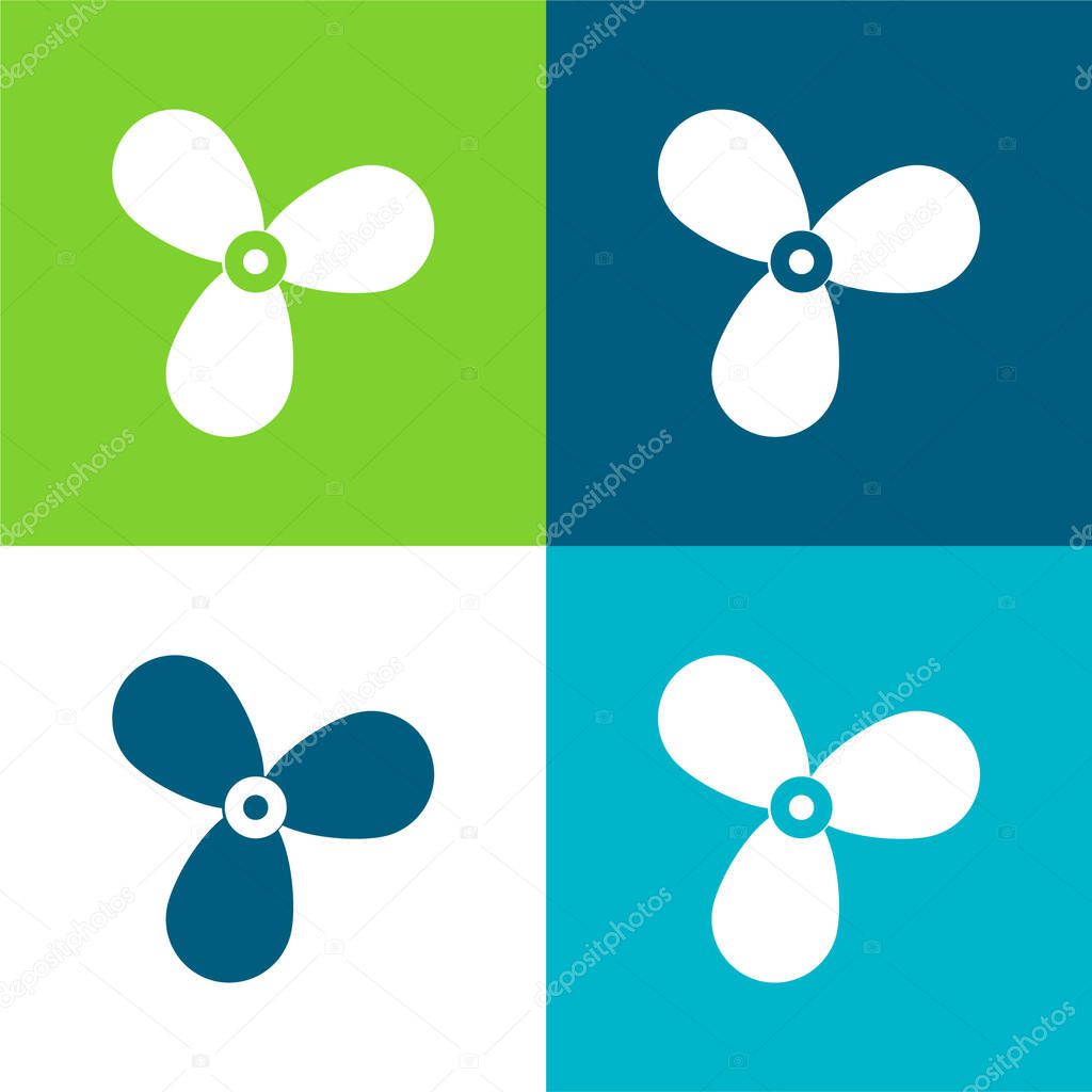 Boat Propeller Flat four color minimal icon set