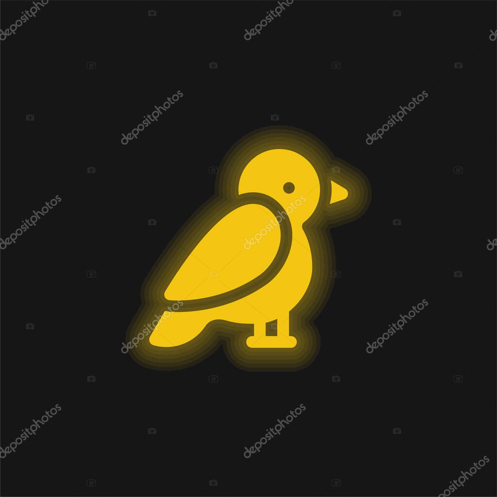 Arctic Tern yellow glowing neon icon