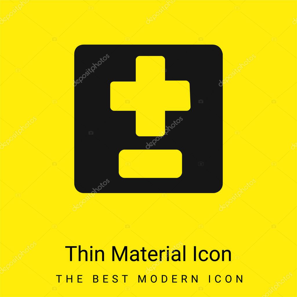 Add And Subtract Symbols minimal bright yellow material icon