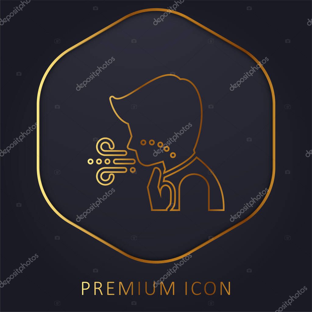 Breathing golden line premium logo or icon