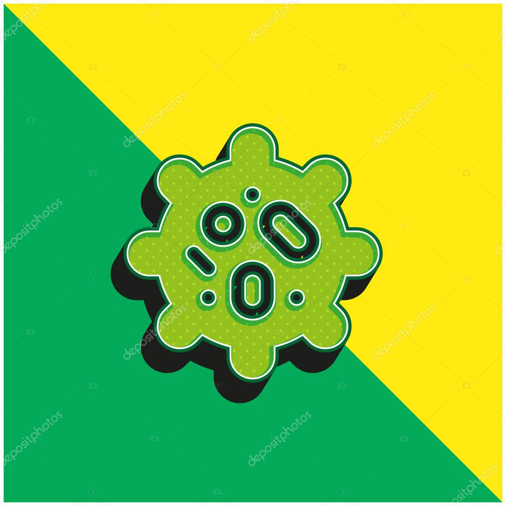 Biology Green and yellow modern 3d vector icon logo