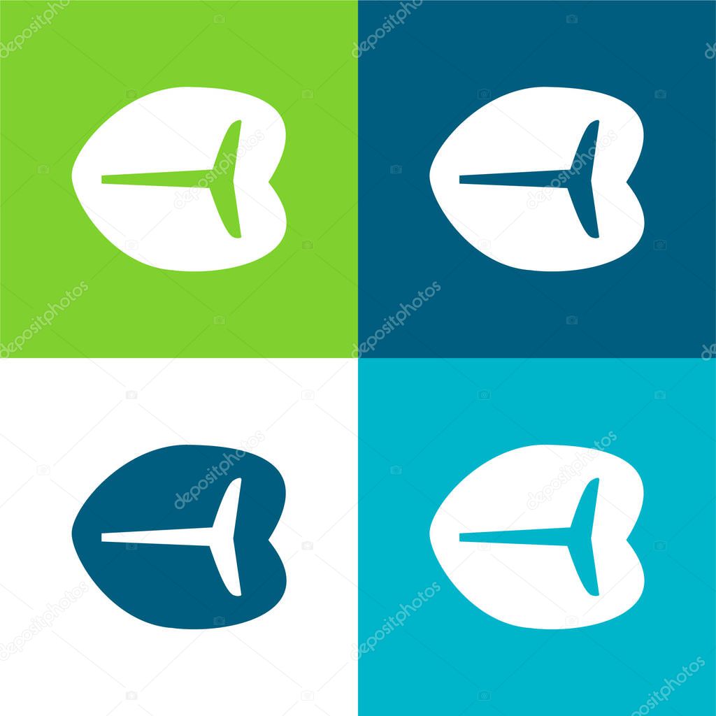Beef Steak Flat four color minimal icon set