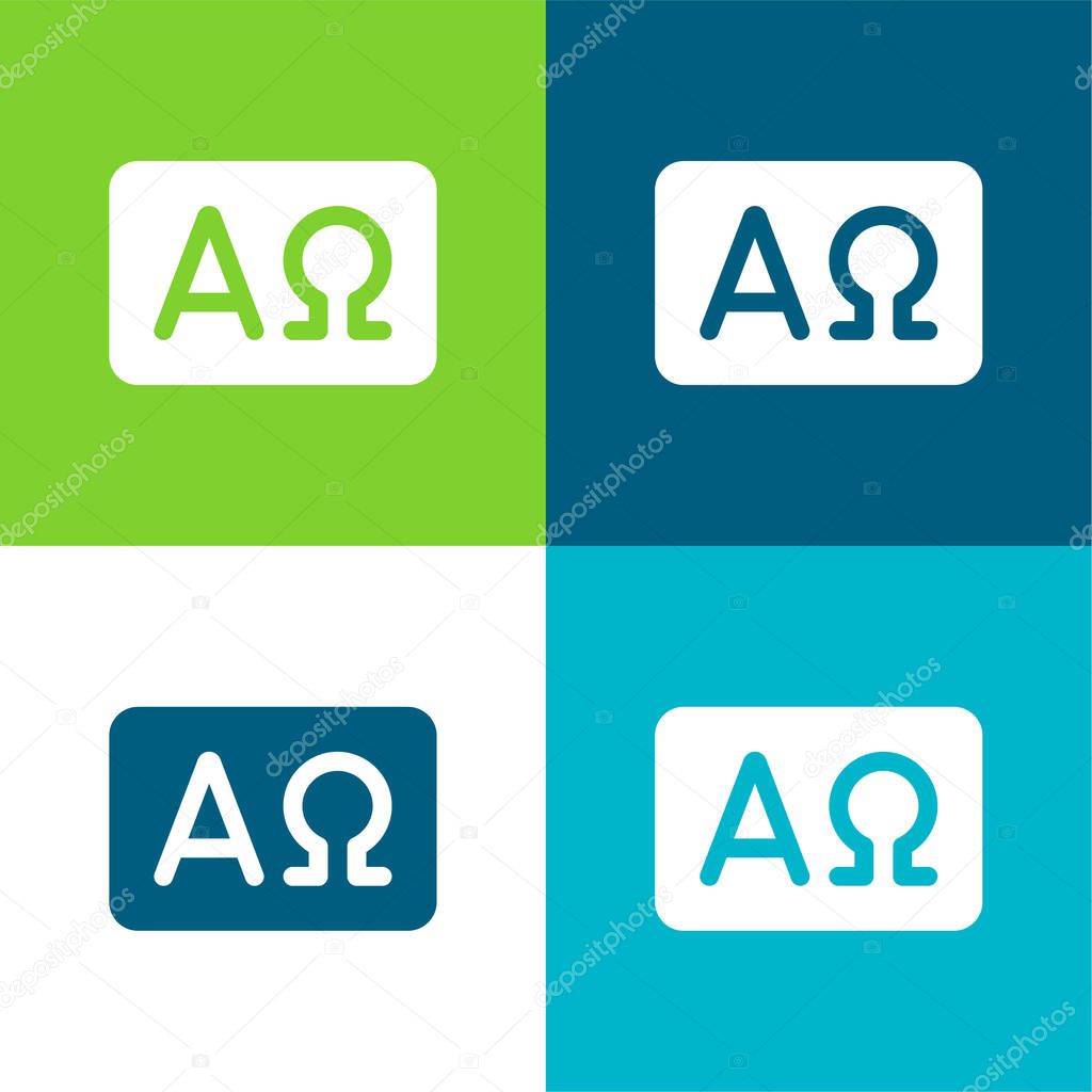 Alpha And Omega Flat four color minimal icon set