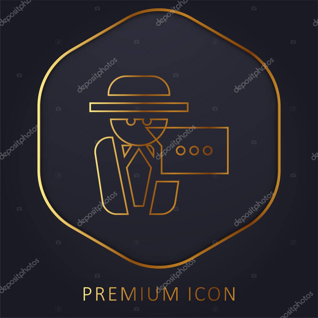Anonymous Message golden line premium logo or icon