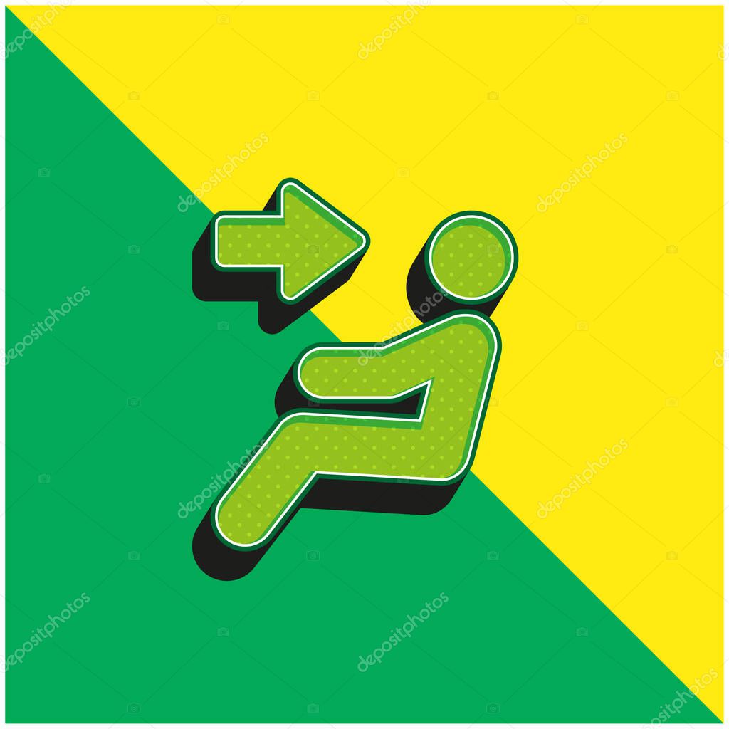 Air Conditioner Green and yellow modern 3d vector icon logo