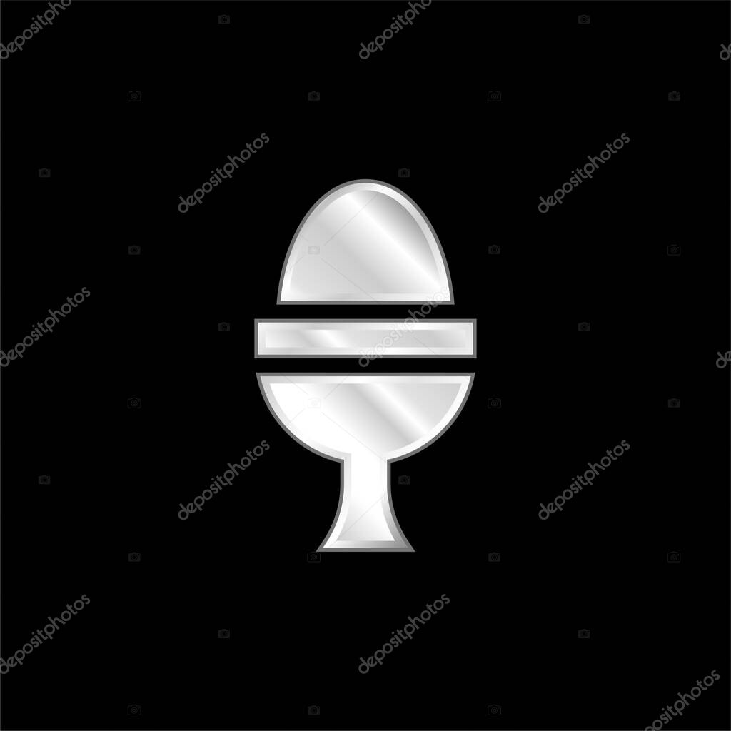 Boiled Egg silver plated metallic icon