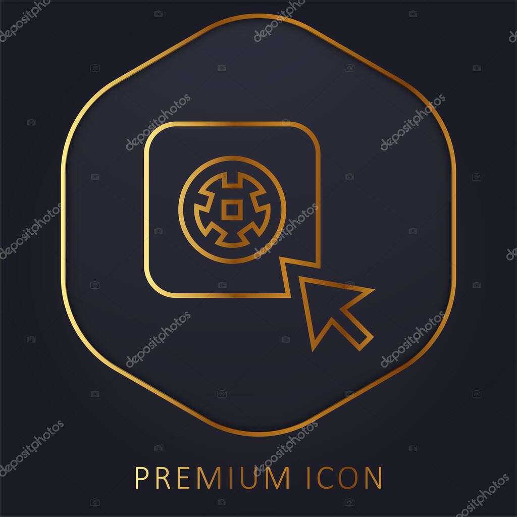 App golden line premium logo or icon