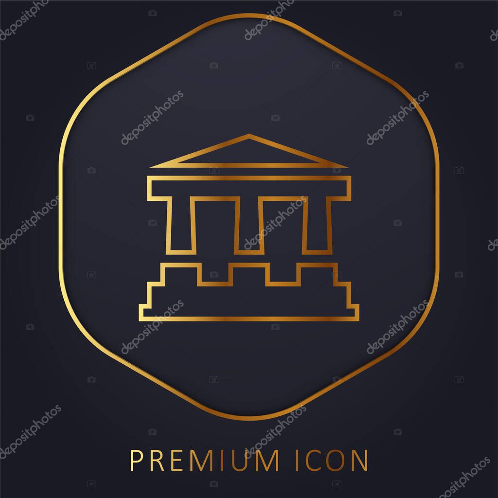 Bank golden line premium logo or icon