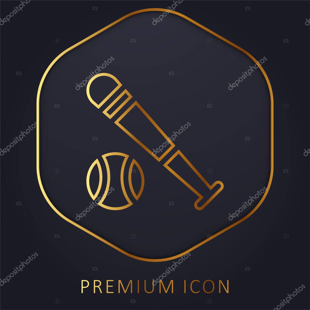 Baseball Bat golden line premium logo or icon