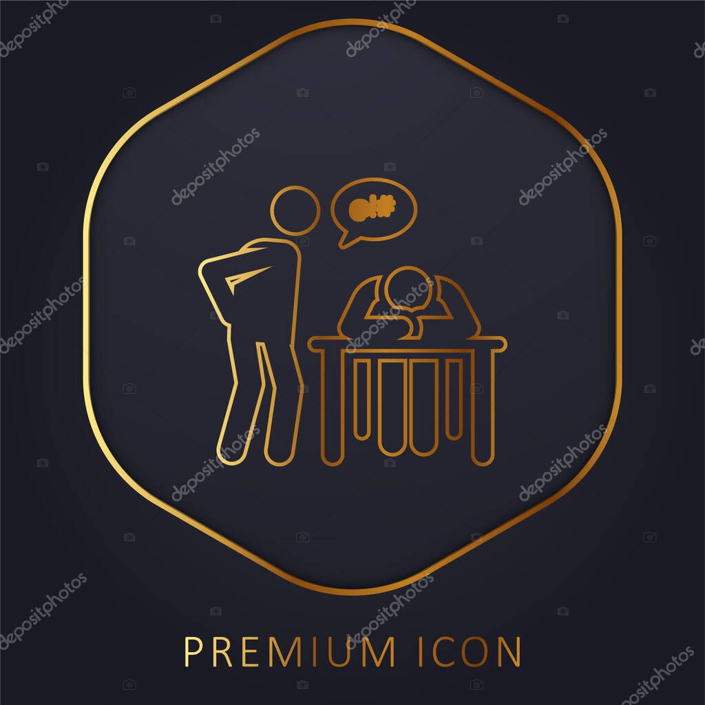 Boring golden line premium logo or icon