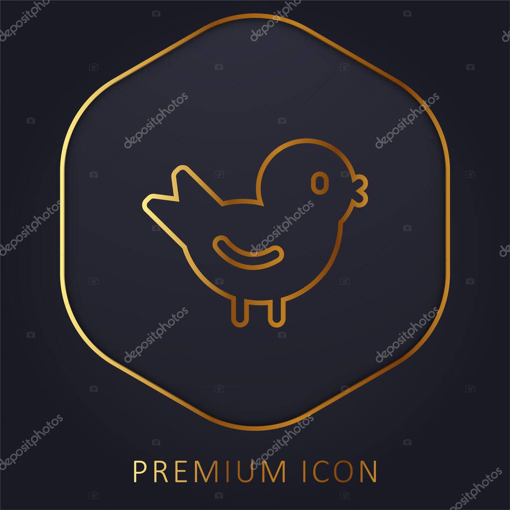 Bird golden line premium logo or icon