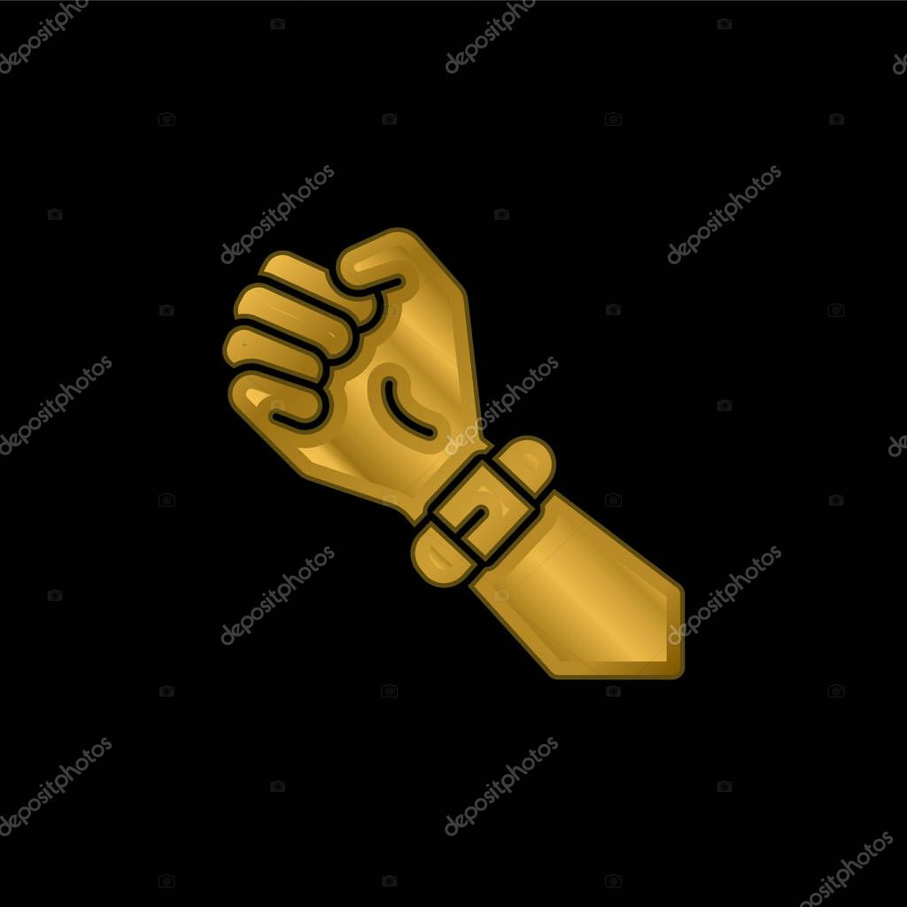 Band gold plated metalic icon or logo vector