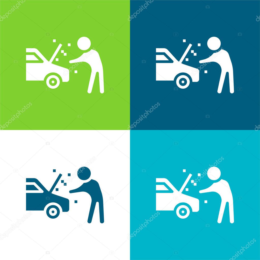 Breakdown Flat four color minimal icon set