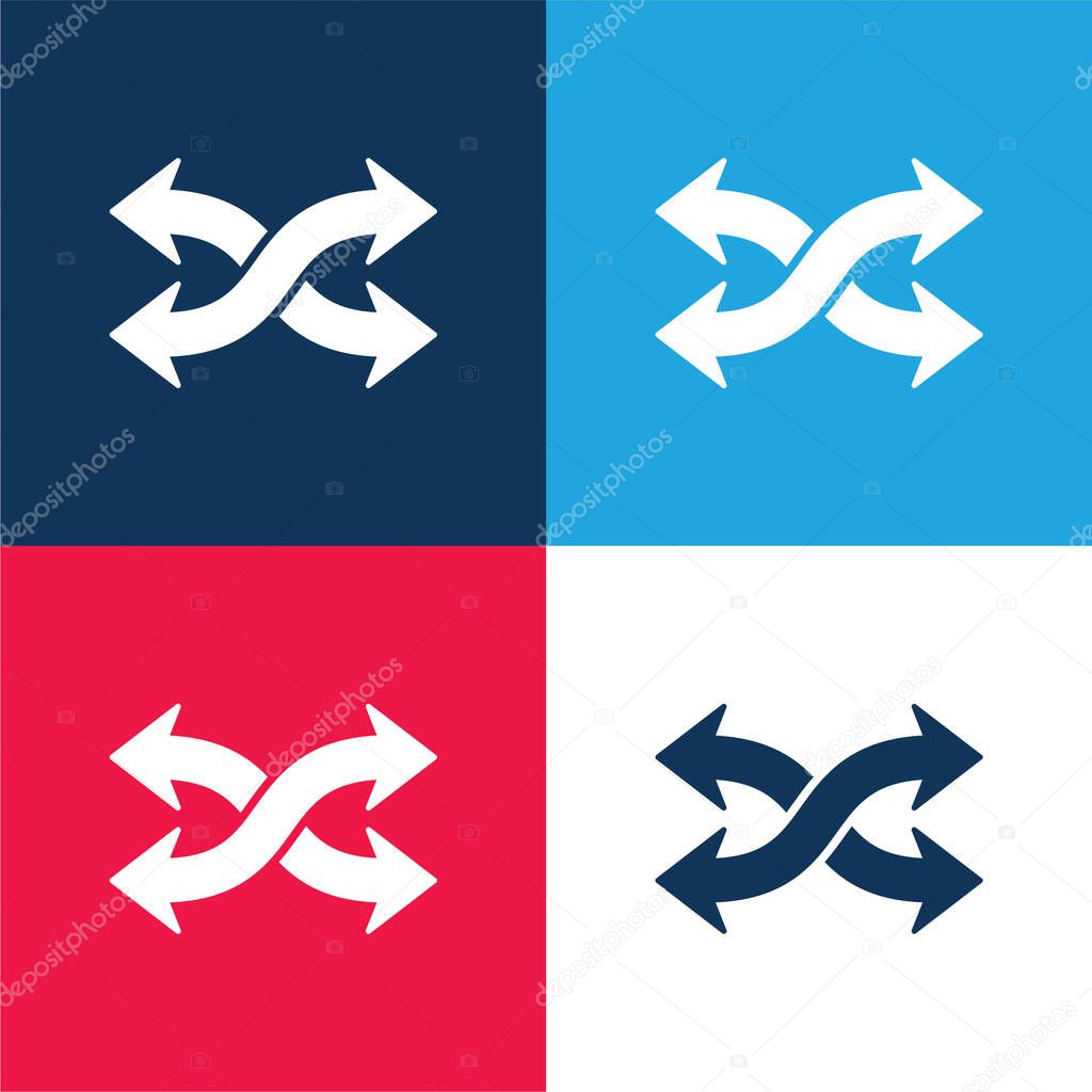 Arrows Mix blue and red four color minimal icon set