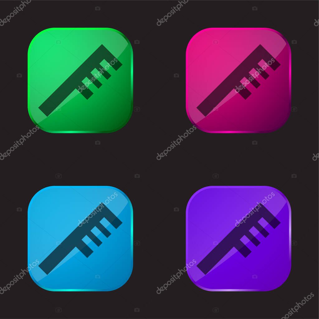 Angular Comb four color glass button icon