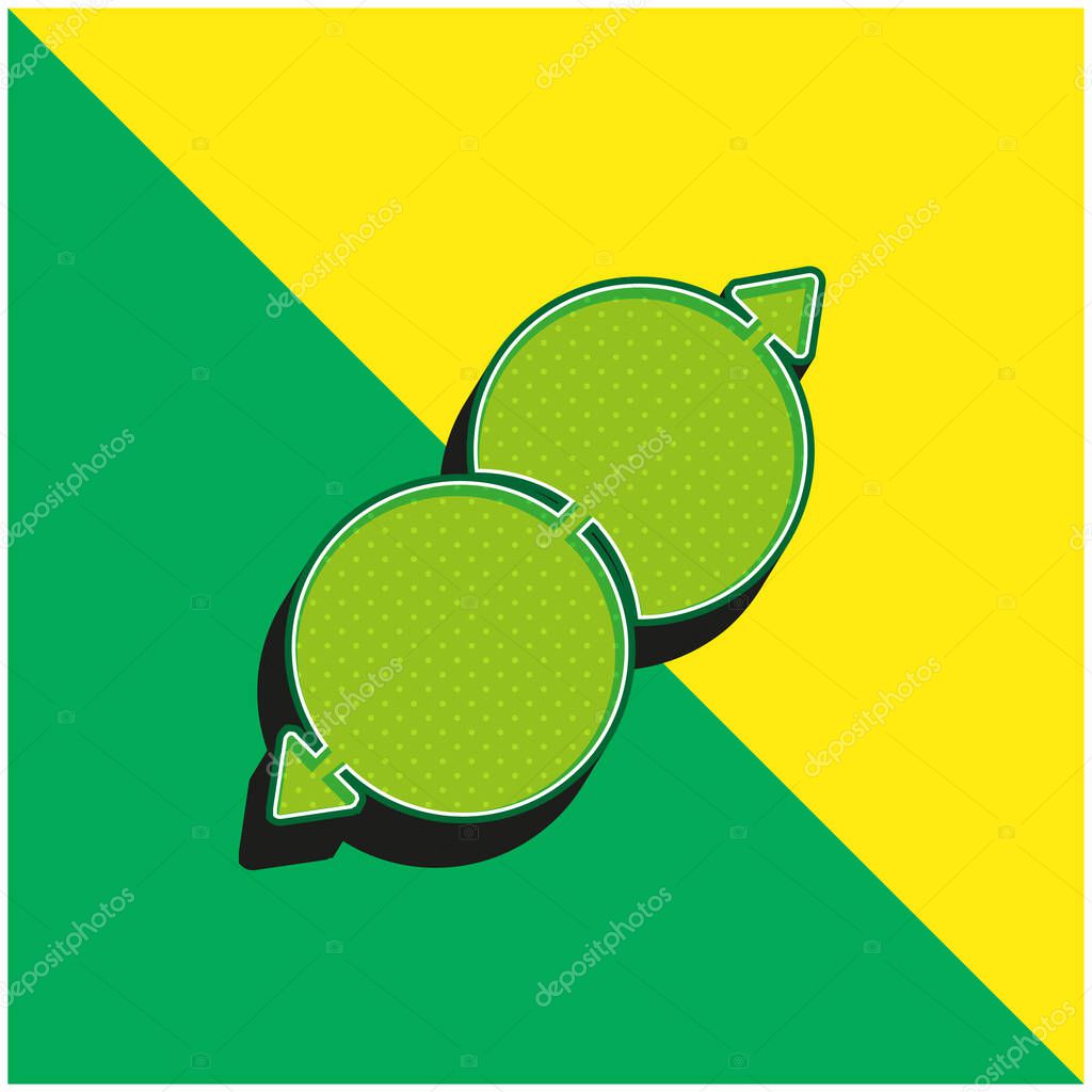 Arrow Localization Green and yellow modern 3d vector icon logo
