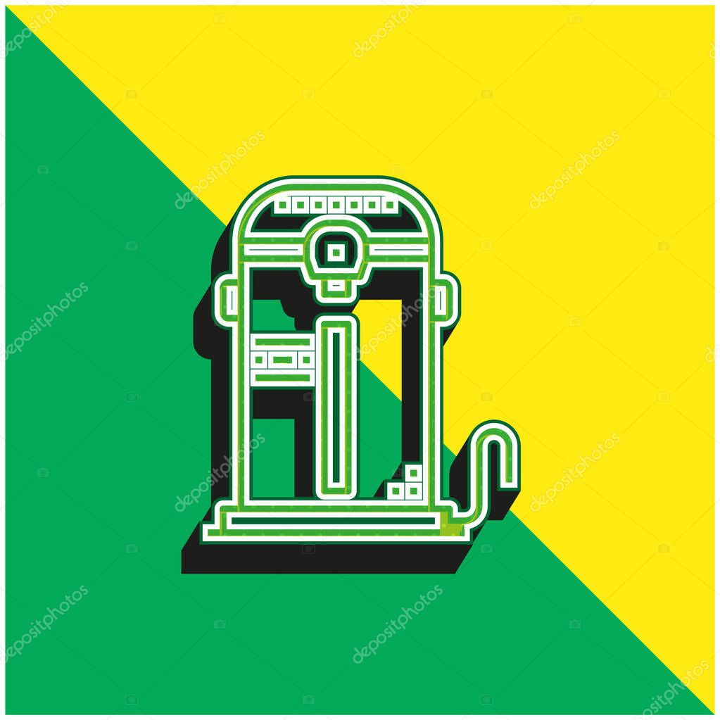 Boiler Green and yellow modern 3d vector icon logo