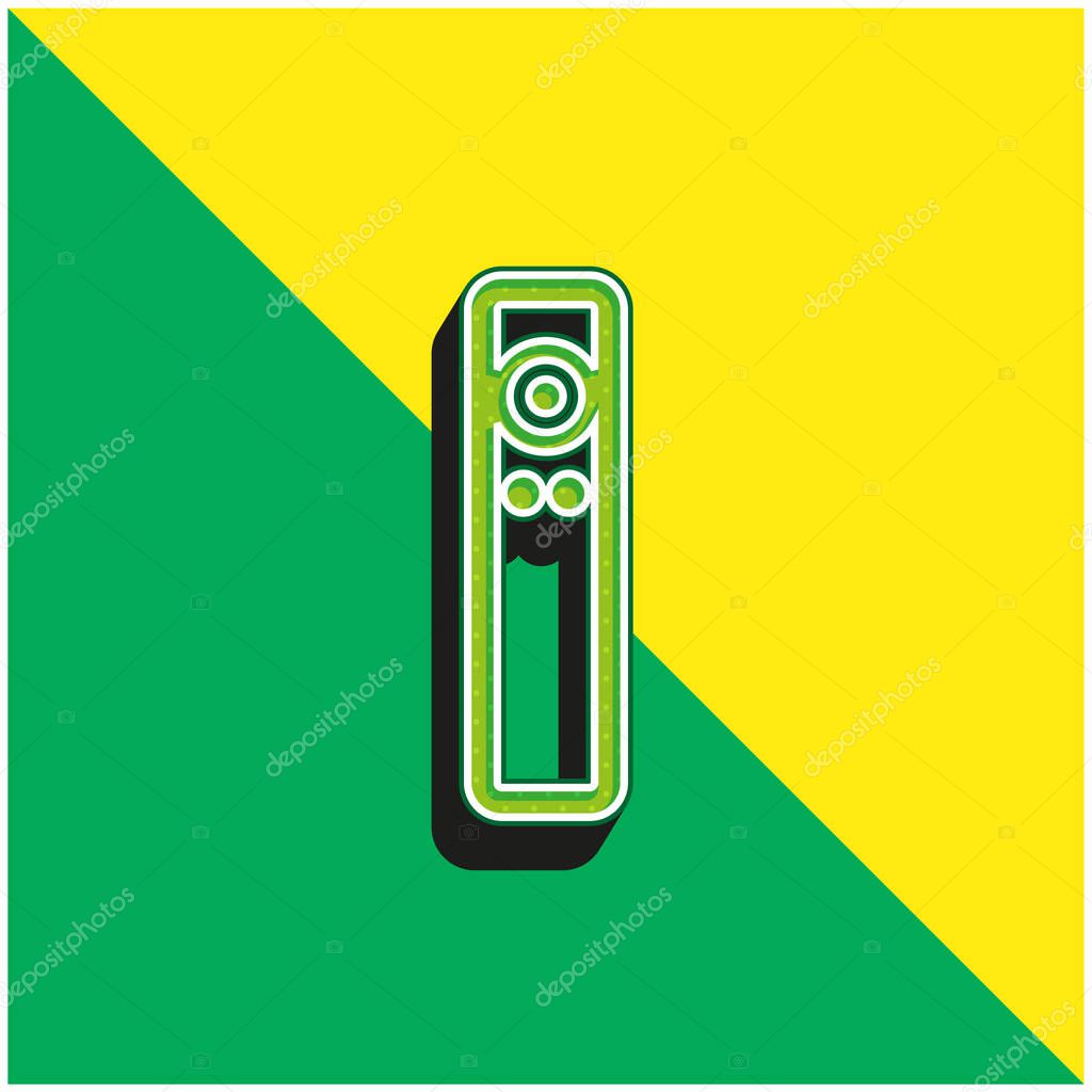 Apple Remote Green and yellow modern 3d vector icon logo