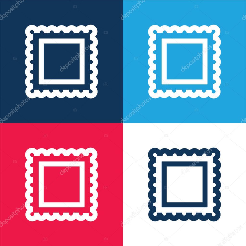 Border For Frame Pictures blue and red four color minimal icon set