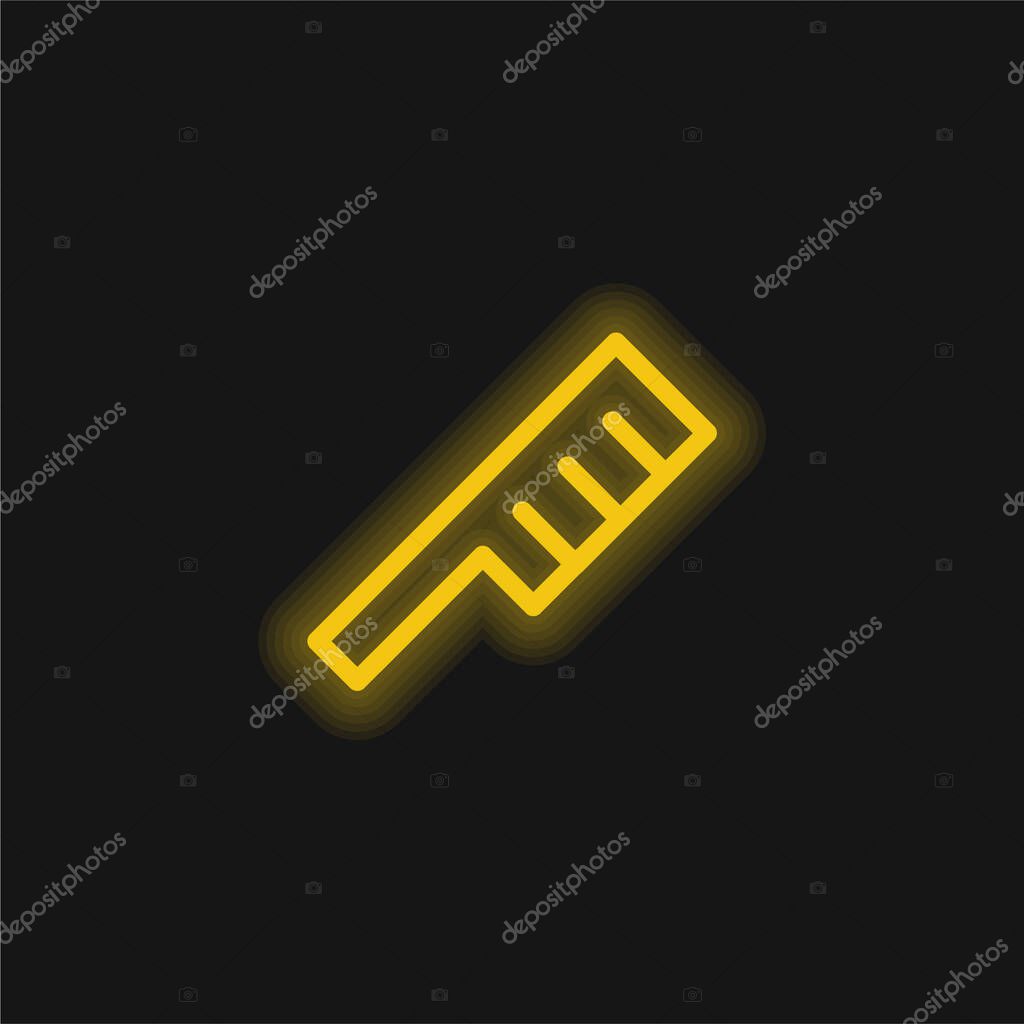 Angular Comb yellow glowing neon icon