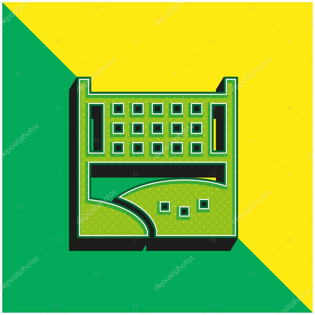 Beach Ball Green and yellow modern 3d vector icon logo