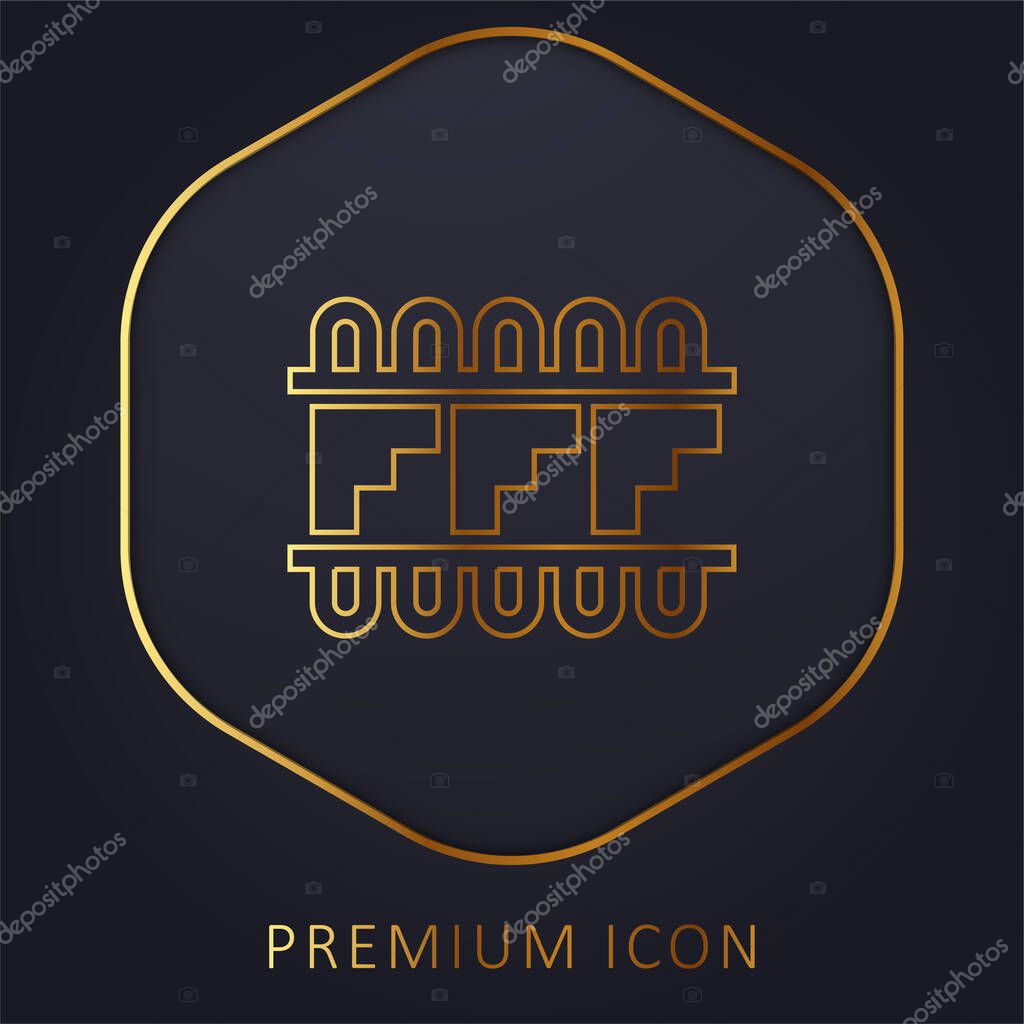 Artisanal Mosaic Design Of Mexico golden line premium logo or icon