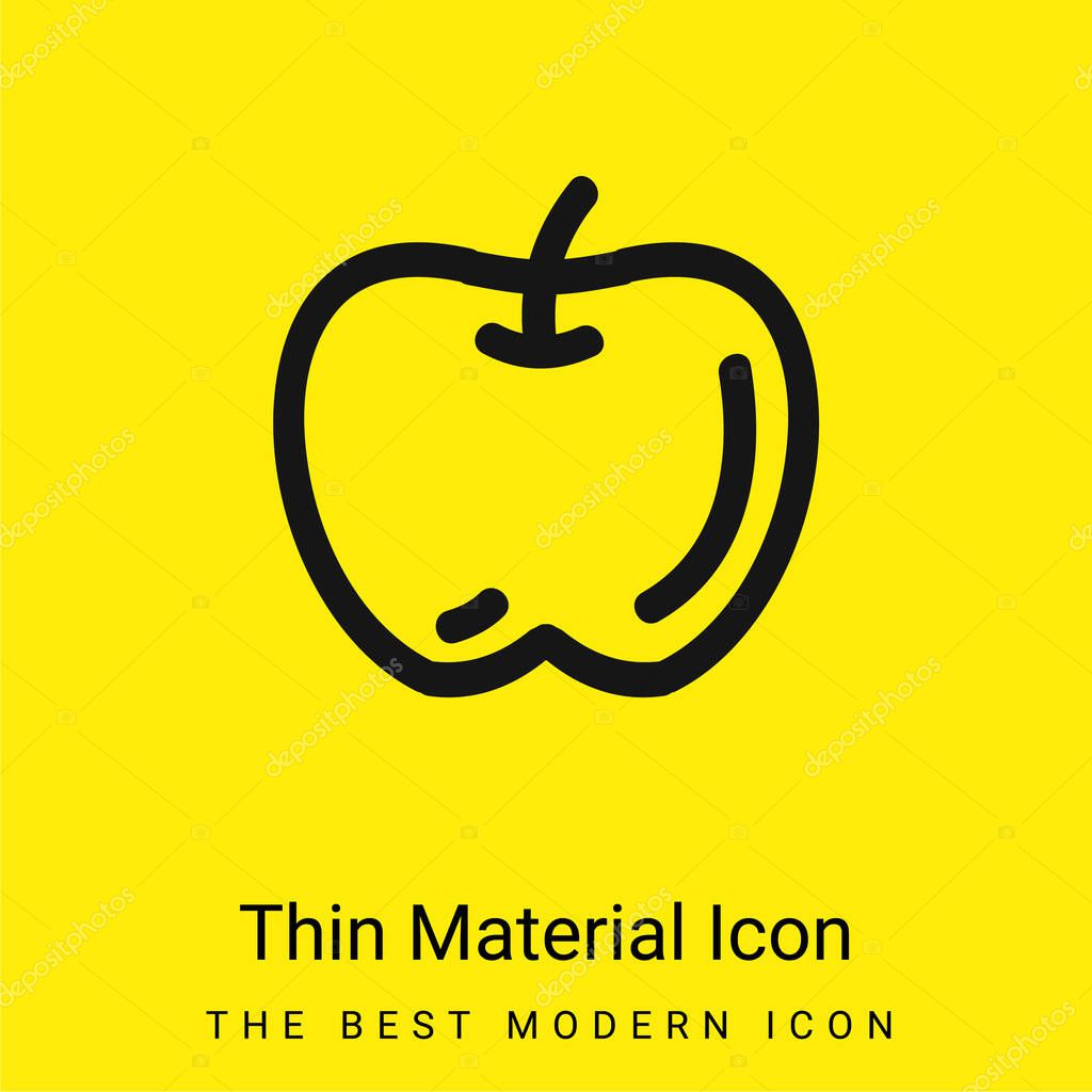 Apple Hand Drawn Fruit Outline minimal bright yellow material icon