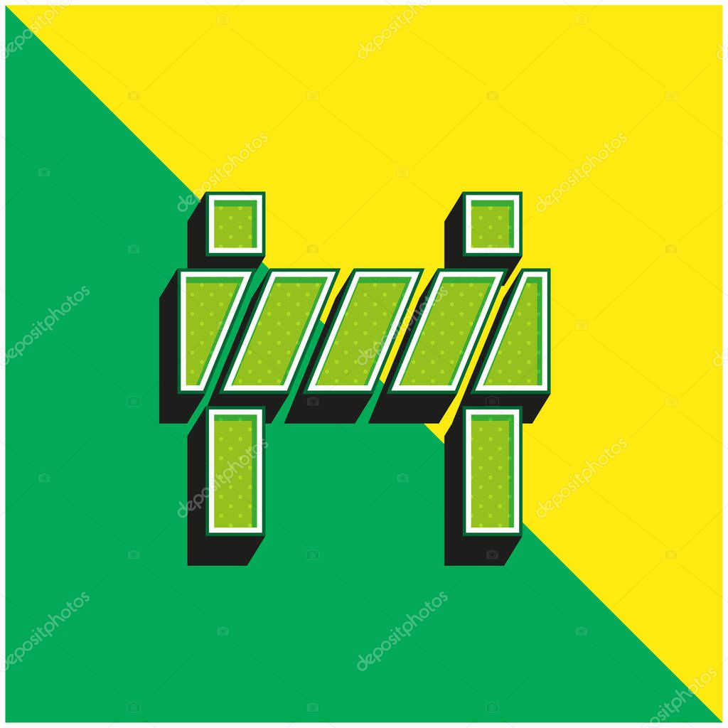 Barrier Green and yellow modern 3d vector icon logo