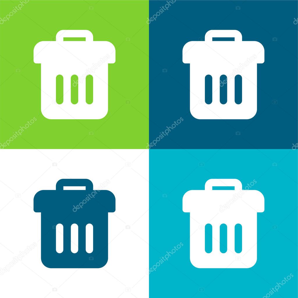 Bin Flat four color minimal icon set