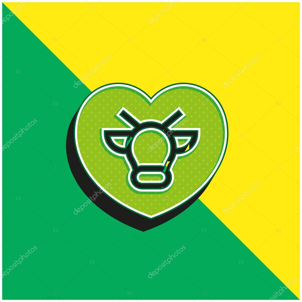 Animal Rights Green and yellow modern 3d vector icon logo