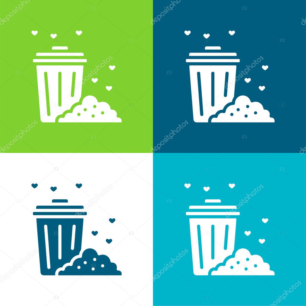 Bin Flat four color minimal icon set