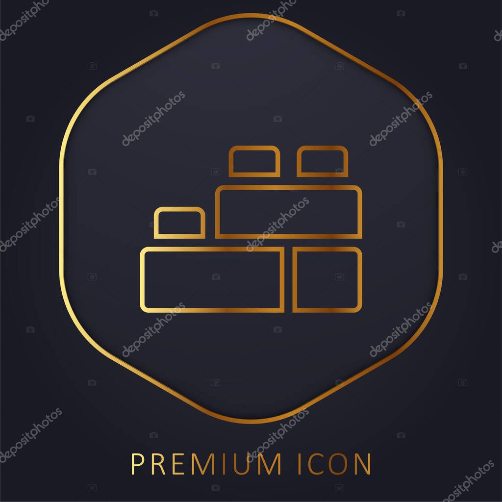 Blocks golden line premium logo or icon