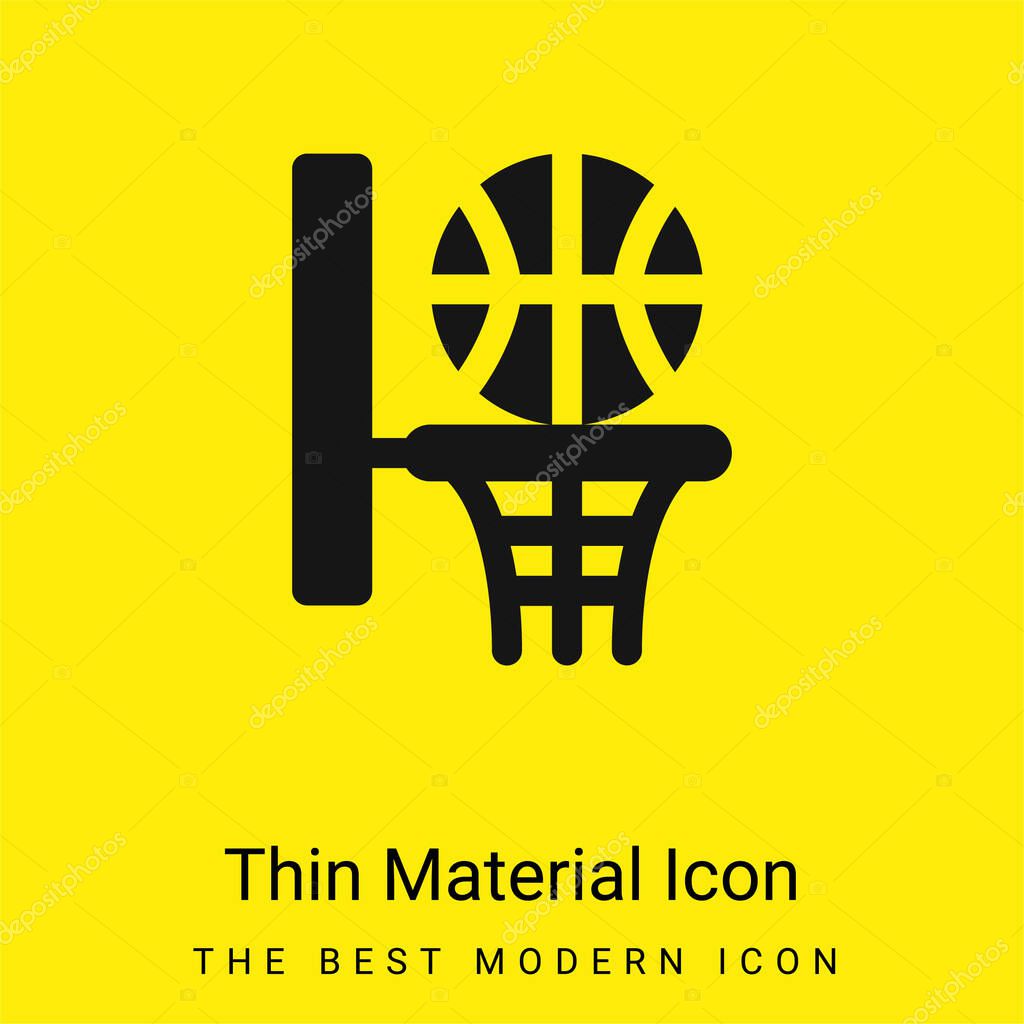Basketball minimal bright yellow material icon