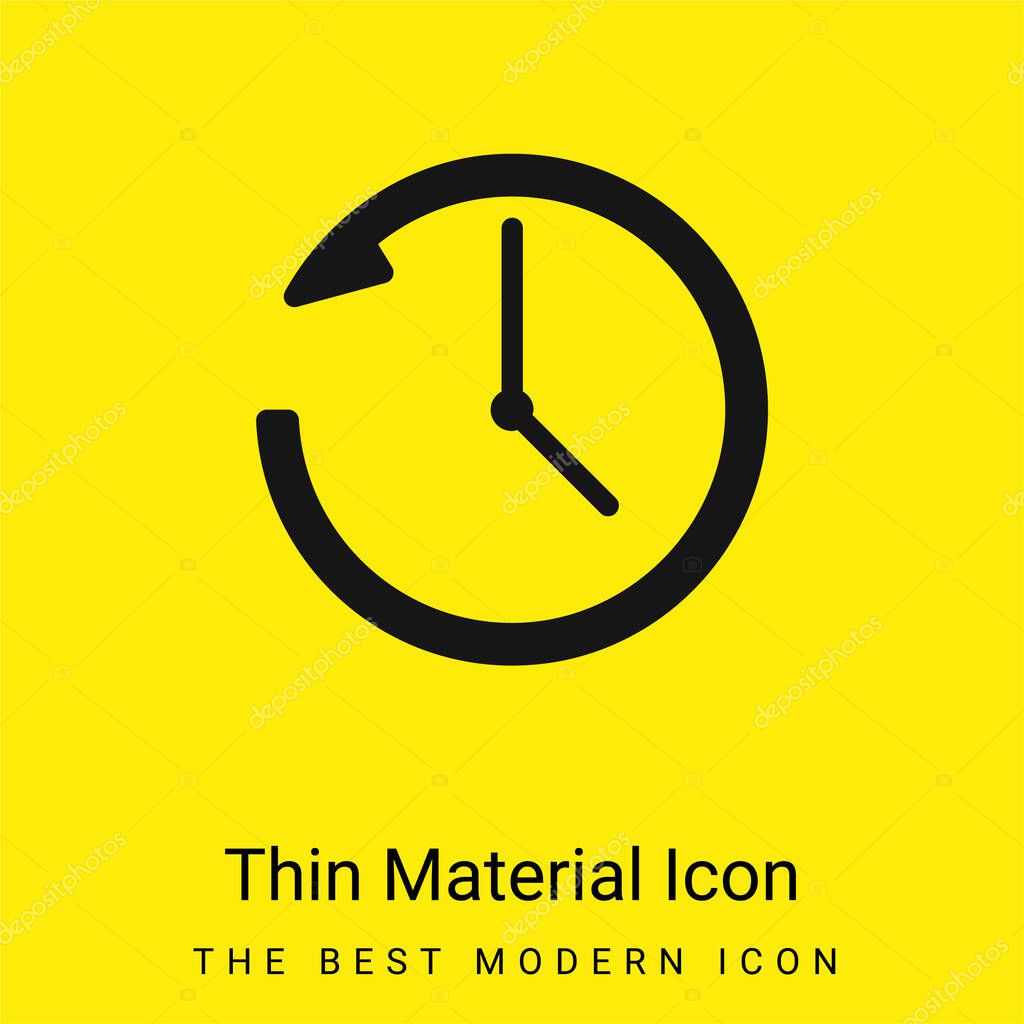 Anti Clockwise minimal bright yellow material icon