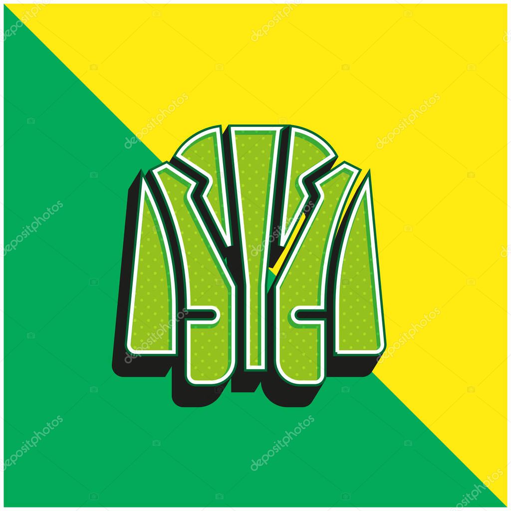 Blazer Green and yellow modern 3d vector icon logo