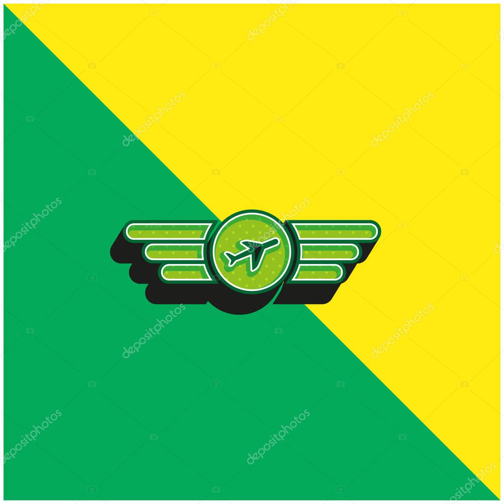 Air Company Logo Green and yellow modern 3d vector icon logo