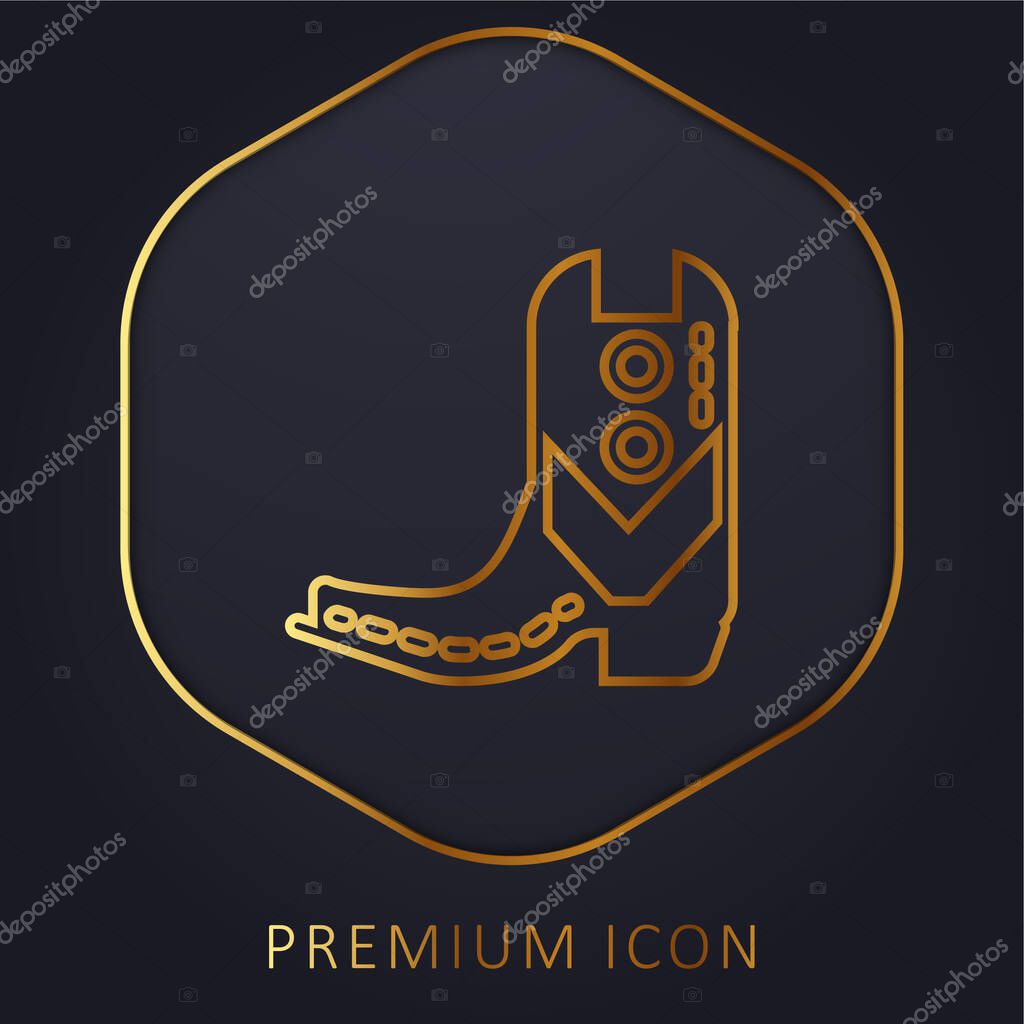 Boot golden line premium logo or icon