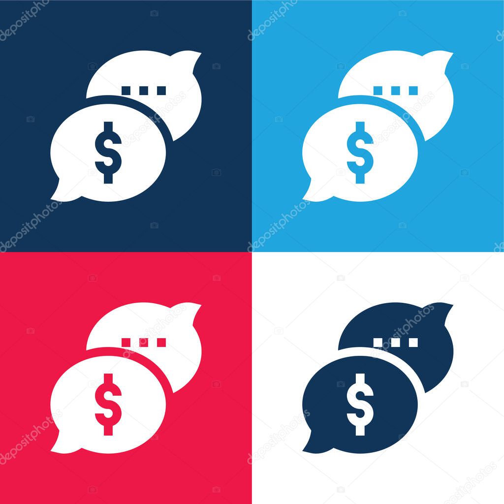 Bribery blue and red four color minimal icon set