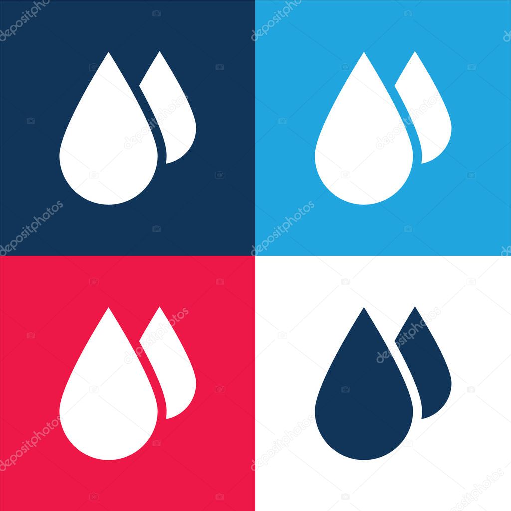 Blood blue and red four color minimal icon set